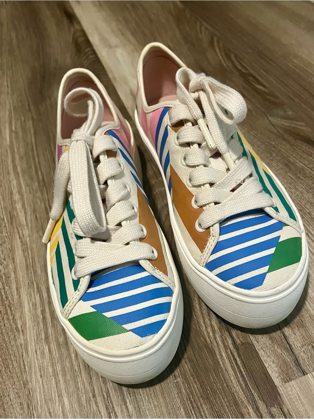 Women’s Kate Spade x Keds rainbow New York triple kick platform shoes size 6